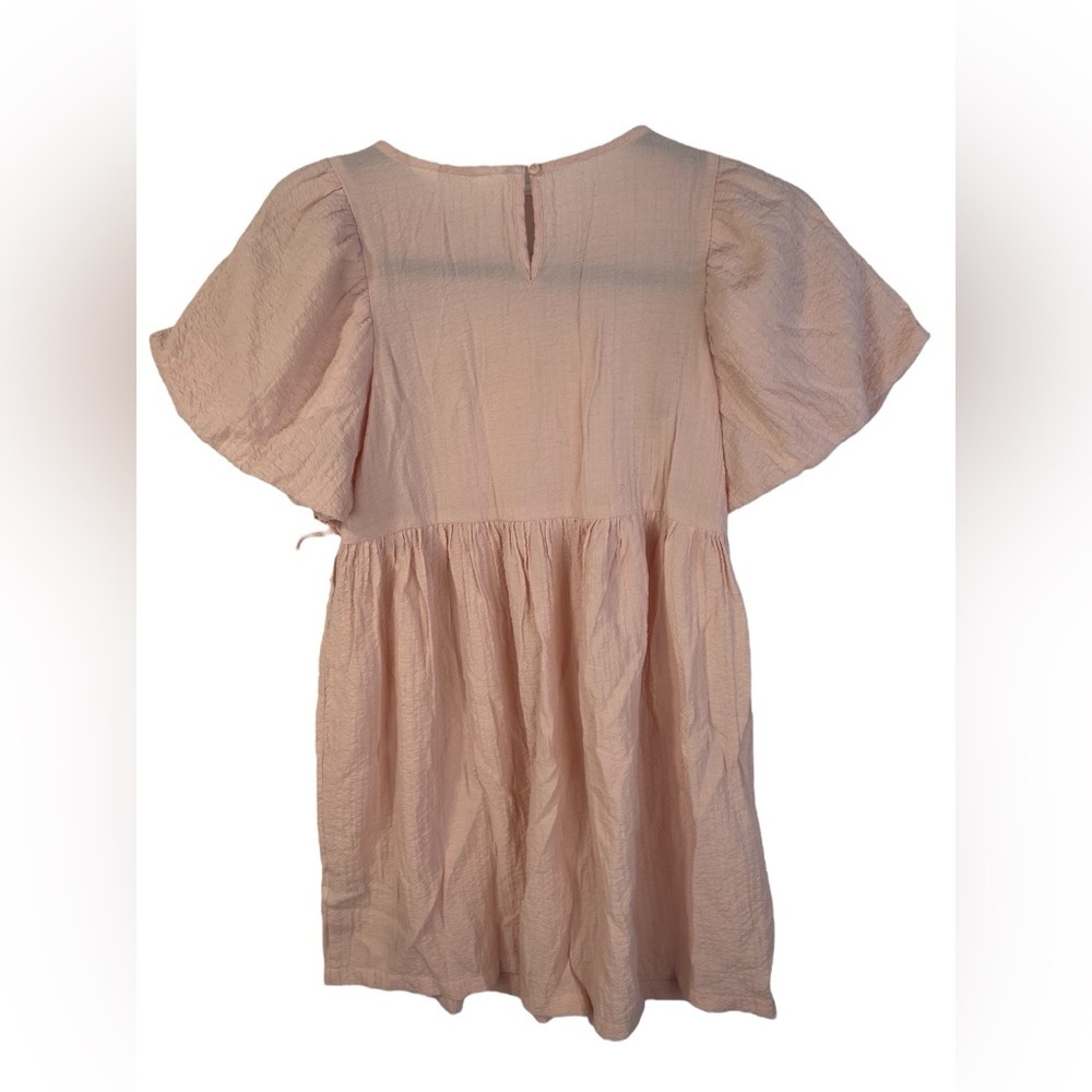 H&M Pink Puffed-Sleeved V-neck Wrap over Front Kids Dress Size 8 EUC - Picture 5 of 11